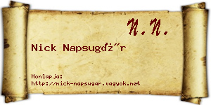 Nick Napsugár névjegykártya